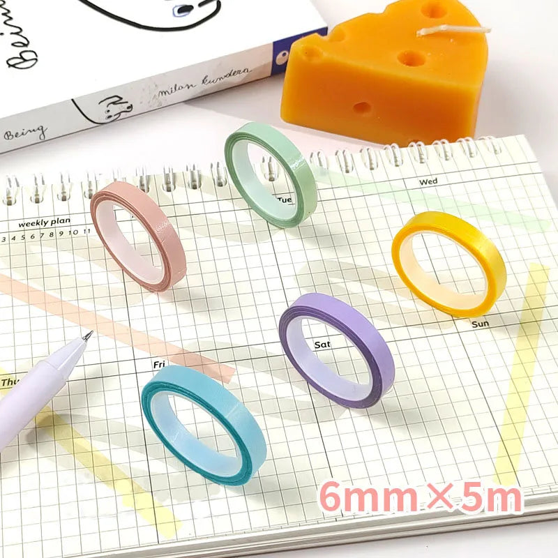 Transparent Fluorescent Index Tabs – 5 Colors Highlighter Tape