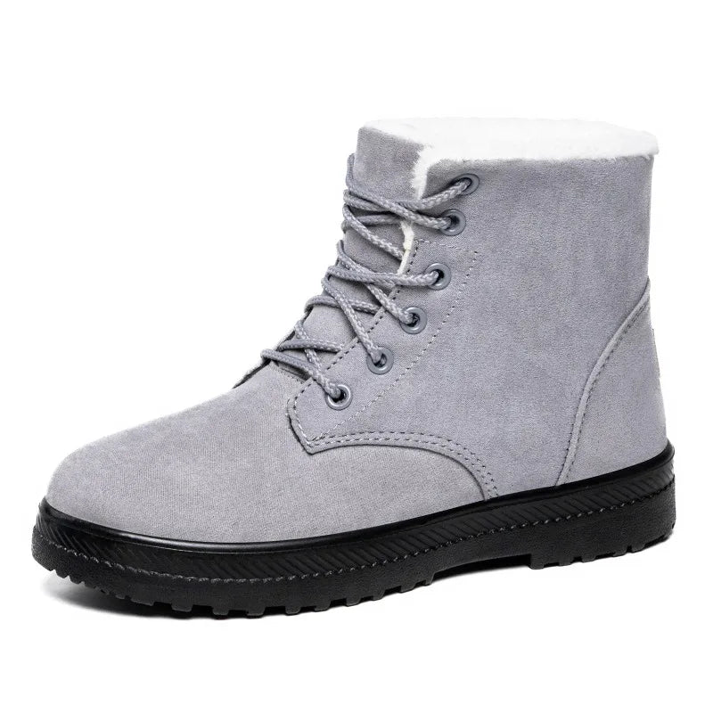 Women's Fur-Lined Waterproof Snow Boots – Warm Platform Ankle