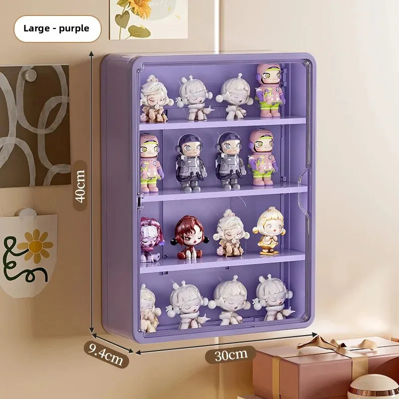 Wall-Mounted Action Figure Display Box – Magnetic Dustproof Rack