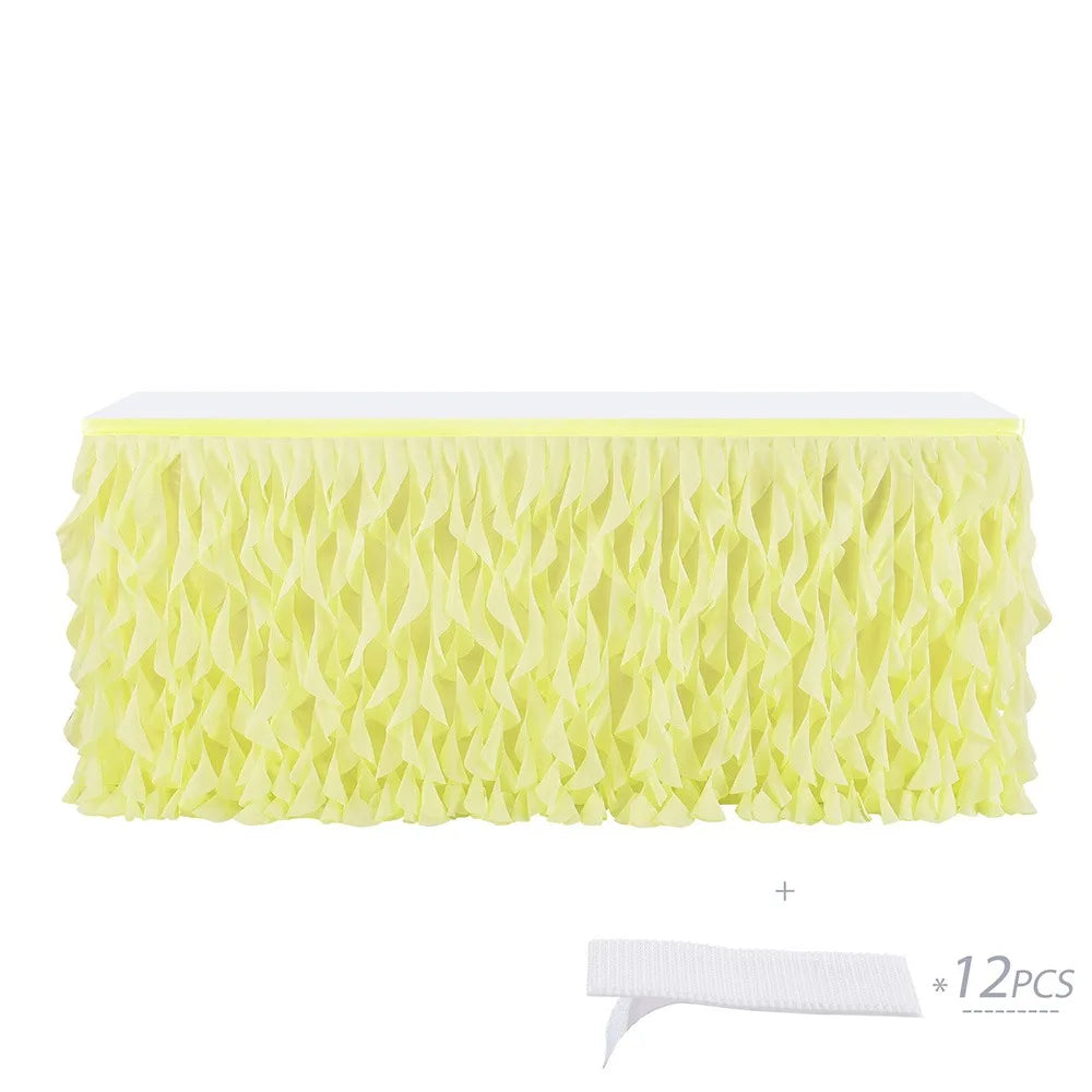 Multicolor Tulle Ruffle Table Skirt 183cm – Wedding & Party Décor
