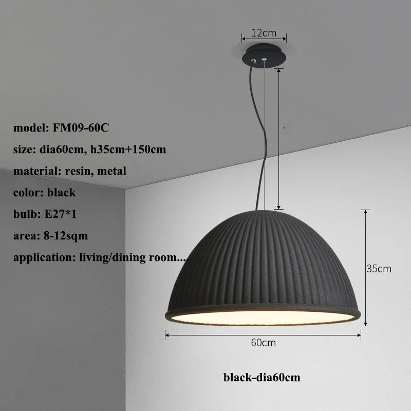 Wabi Sabi Semicircle LED Pendant Light | Modern Hanging Lamp