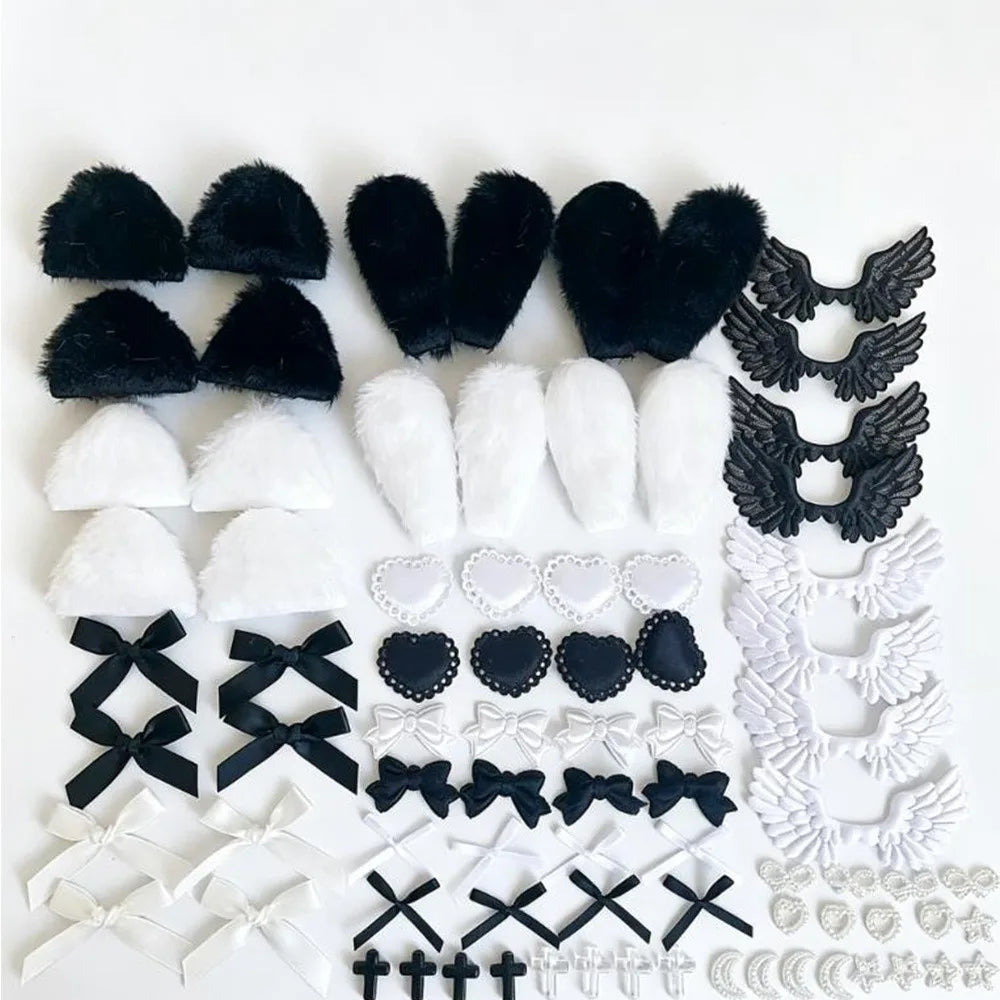 80-Piece Ribbon Bow DIY Craft Kit – Fabric Lace & Ear Accents
