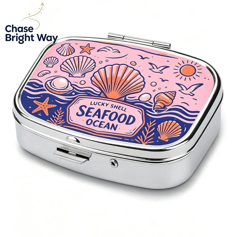 Vintage Sardines Metal Pill Box – 2-Compartment Fish Design