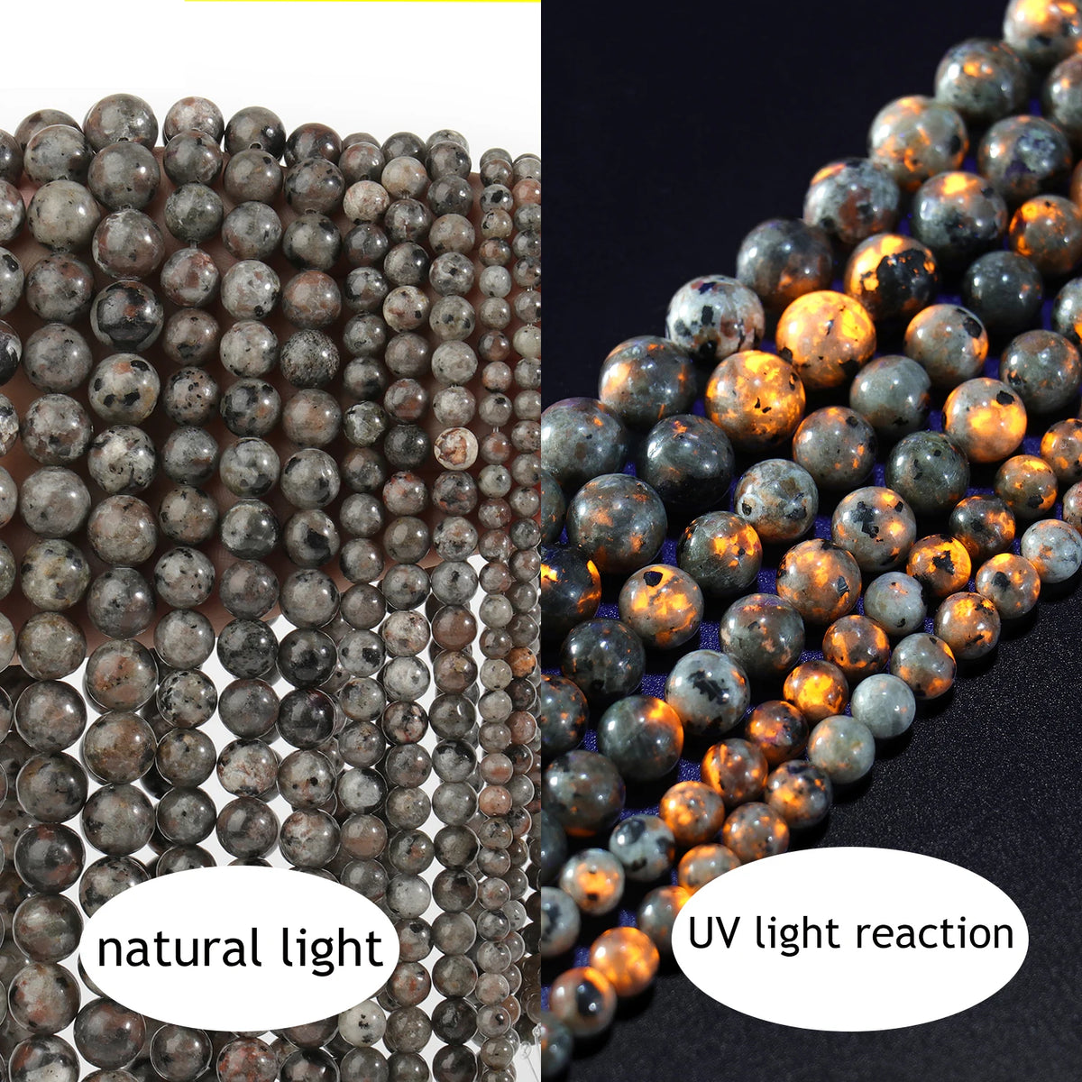Yooperlite Fire Sodalite Round Stone Beads – 15" Jewelry Strand
