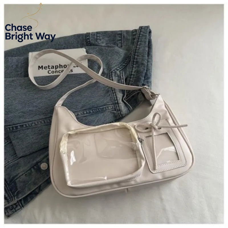 Transparent Ita Bag PU Leather Y2K Harajuku Anime Crossbody