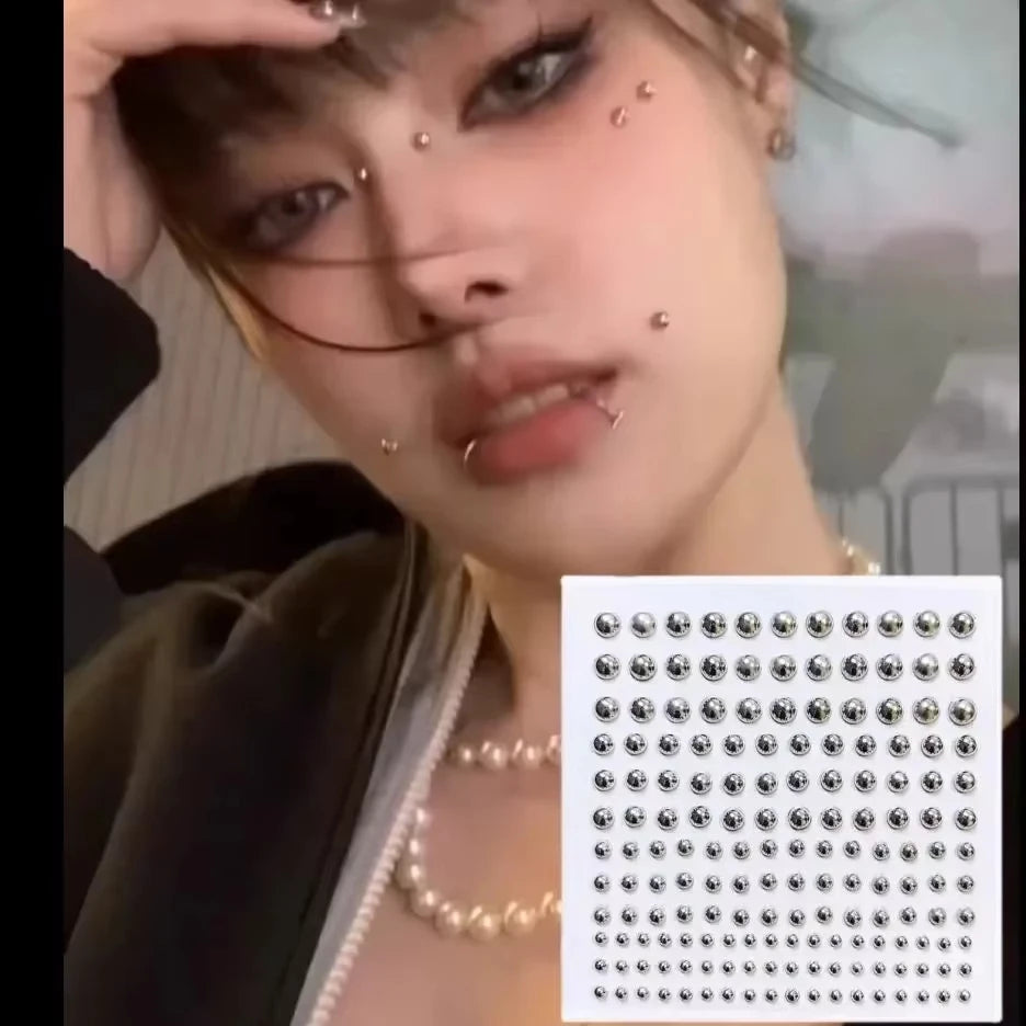 180pcs Non-Piercing Fake Body Jewelry Stickers – Nose Lip Earring