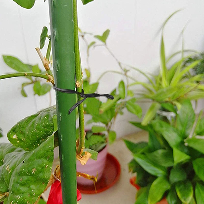 Garden Plant Twist Ties with Trimmer – Rust-Free Black