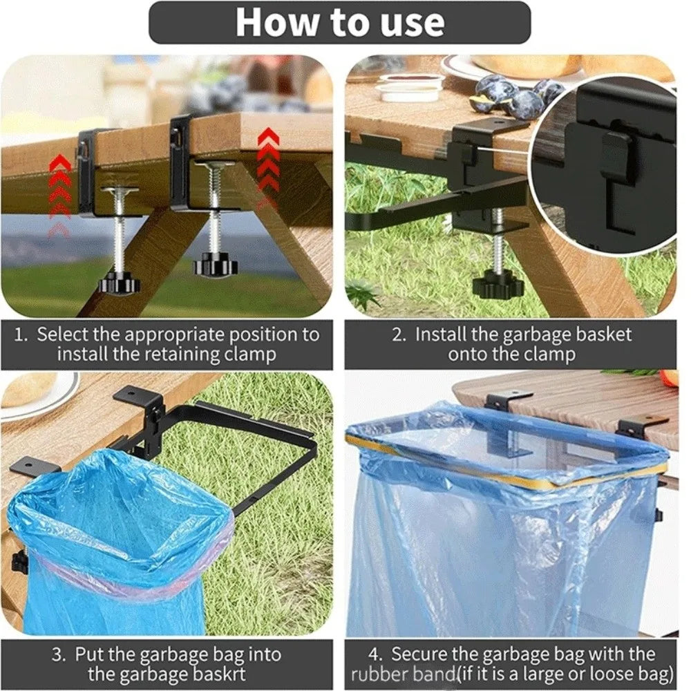Stainless Steel Trash Bag Rack – Cabinet Garbage Bag Holder