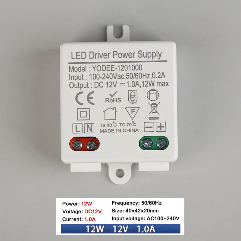 DC 12V LED Switching Power Supply | 3W 6W 12W Constant Voltage