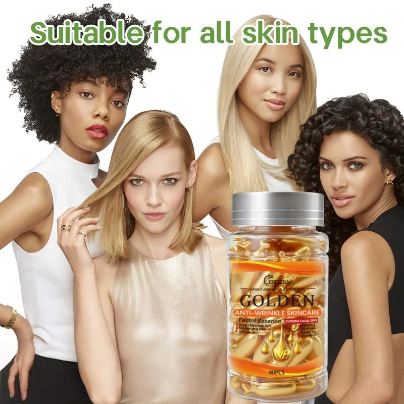 80-Capsule Facial Serum – Vitamins C, E & Squalane