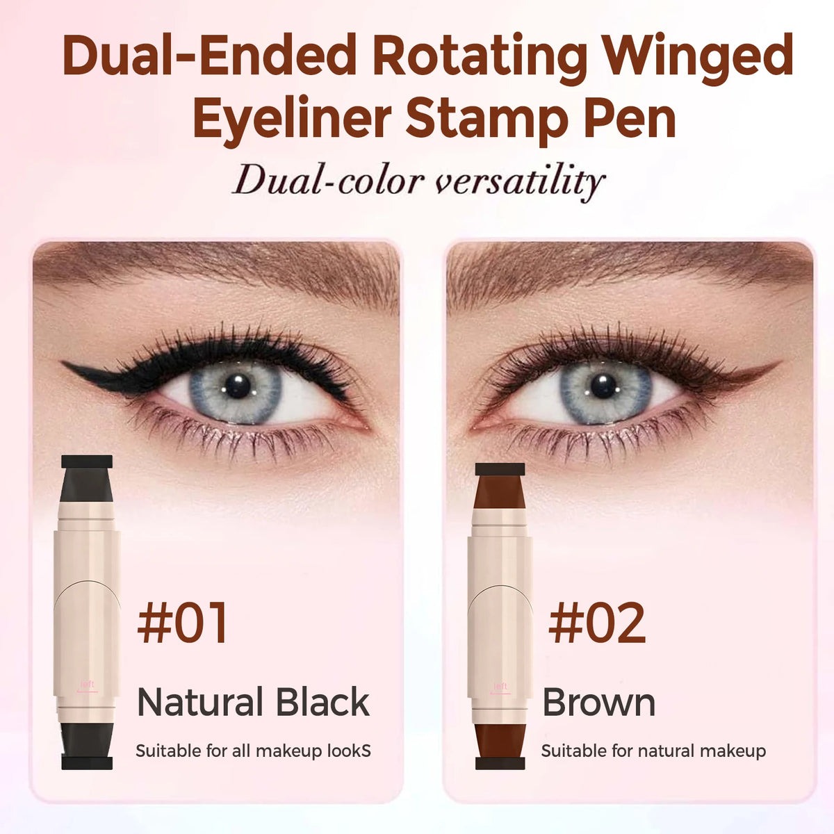 ZaiDoc Stamp Eyeliner Pen 2 Pcs – Cat Eye Liner Black Brown