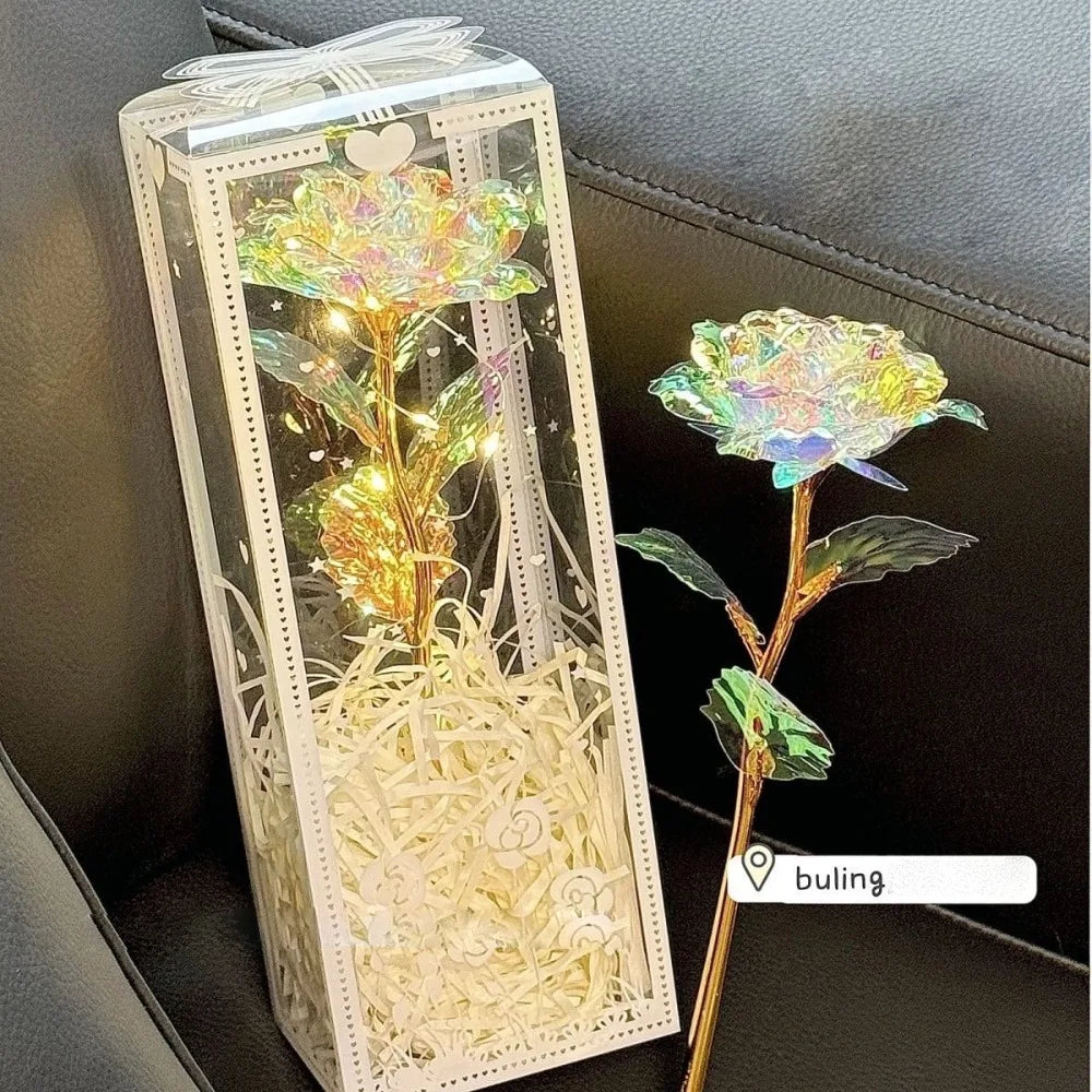 LED Sparkling Artificial Rose Gift Box – Simulated Flower