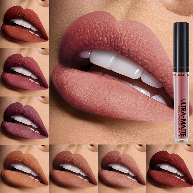 PECOLOVERS Velvet Matte Liquid Lipstick – Waterproof Lip Gloss