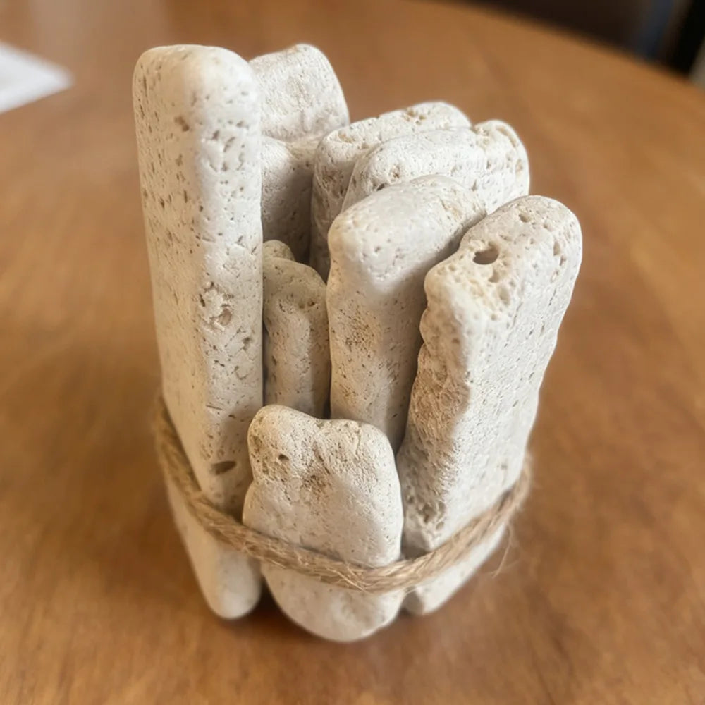 Travertine Aroma Stone Diffuser – Flameless Essential Oil Decor