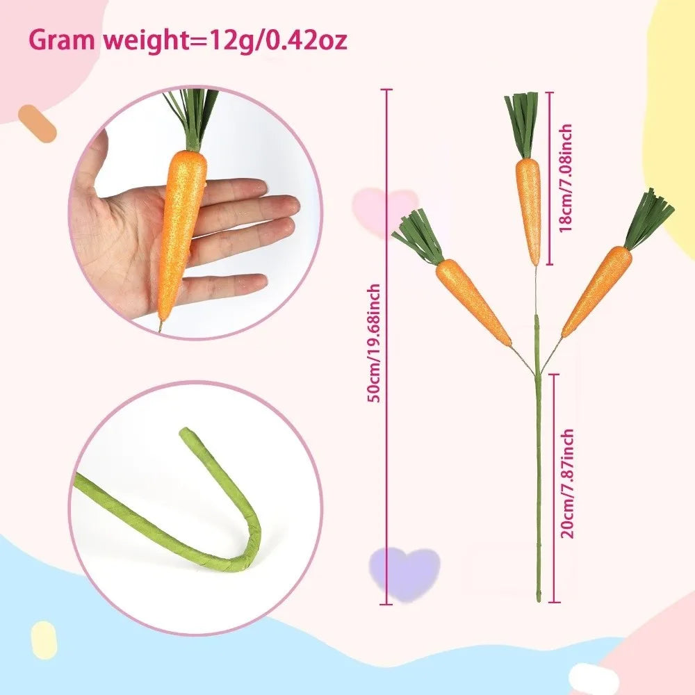 Easter Egg Carrot Artificial Flower Bouquet – Foam Branch Décor