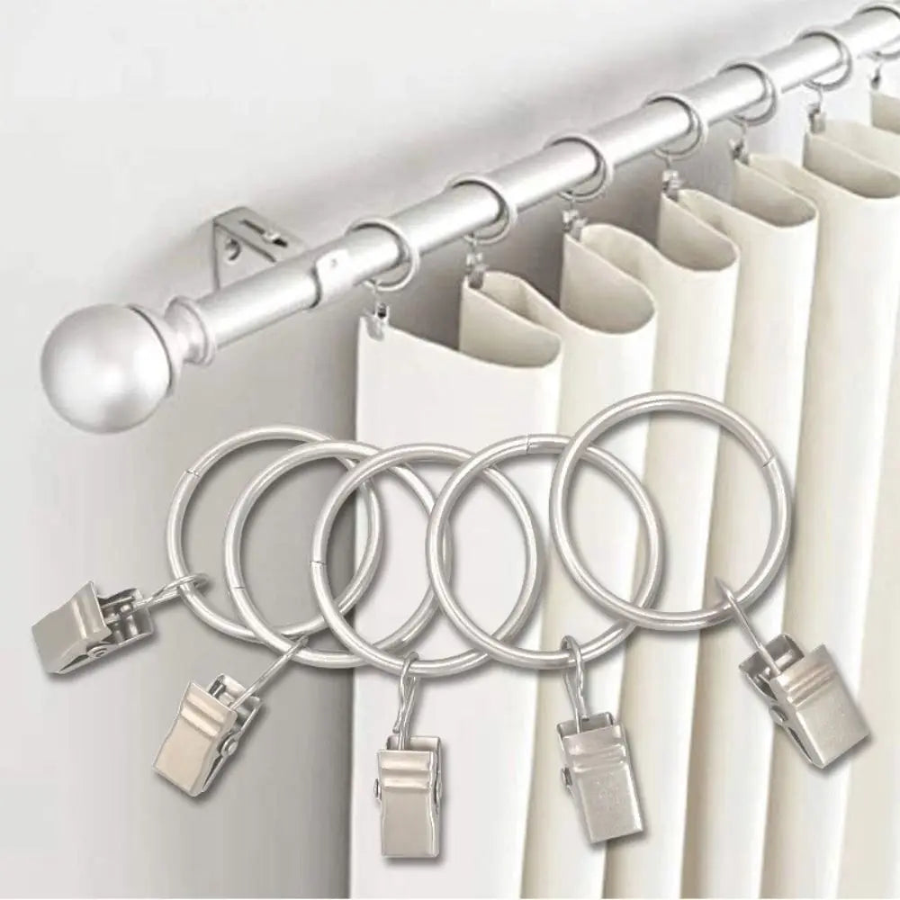 10-Pack Metal Curtain Ring Clips – Rustproof Hanging Rings