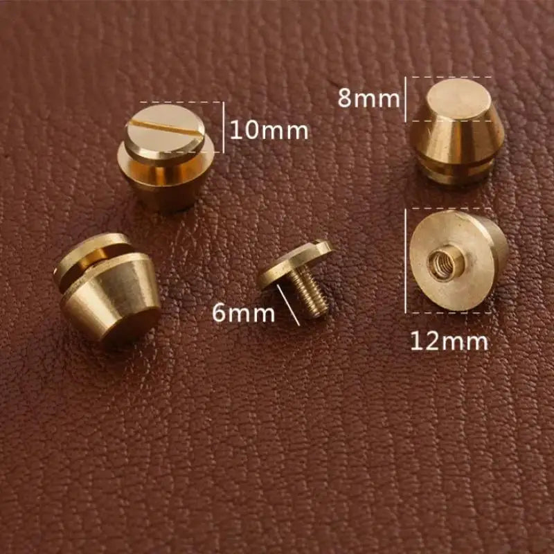 Solid Brass Rivets & Screws – 5-Set DIY Leather Bag Feet
