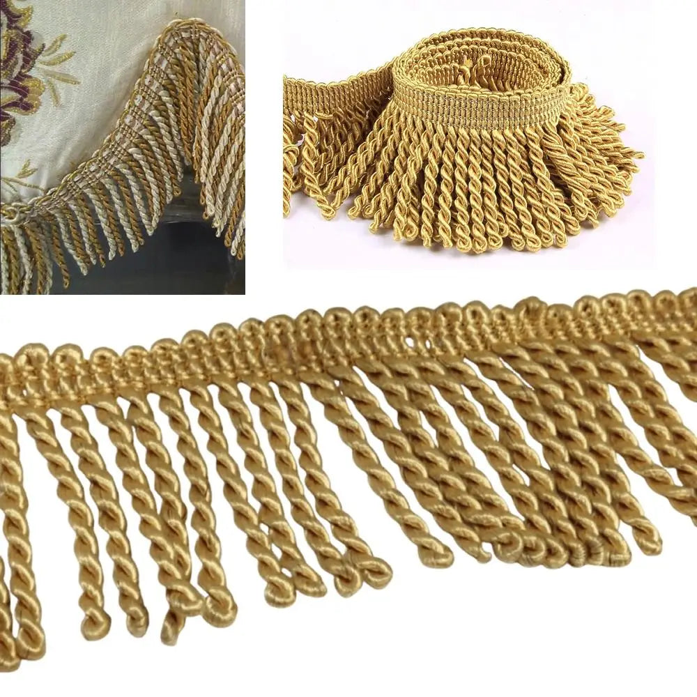 11M Polyester Fringe Tassel Trim 6cm – Upholstery & Craft Ribbon