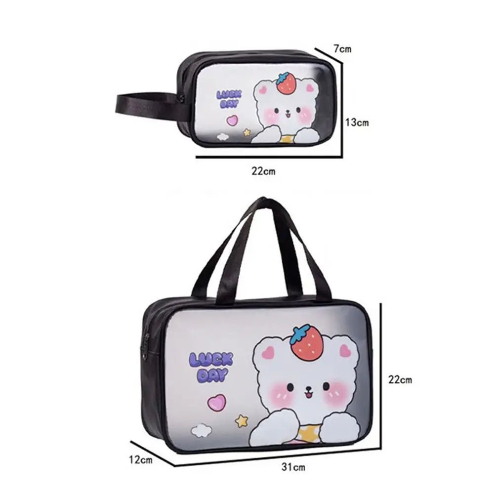 Transparent PVC Cartoon Cosmetic Bag – Waterproof Travel Organizer