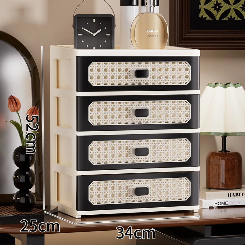 Vintage Desktop Organizer – Multi-Layer Dustproof Drawer Box