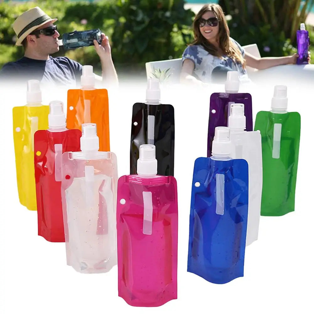 Foldable Sport Water Bottle 480ml – BPA-Free Collapsible Bag
