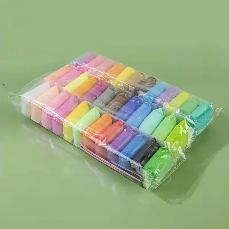 36-Color Air-Dry Clay Set with Carving Tools – Non-Toxic Kids