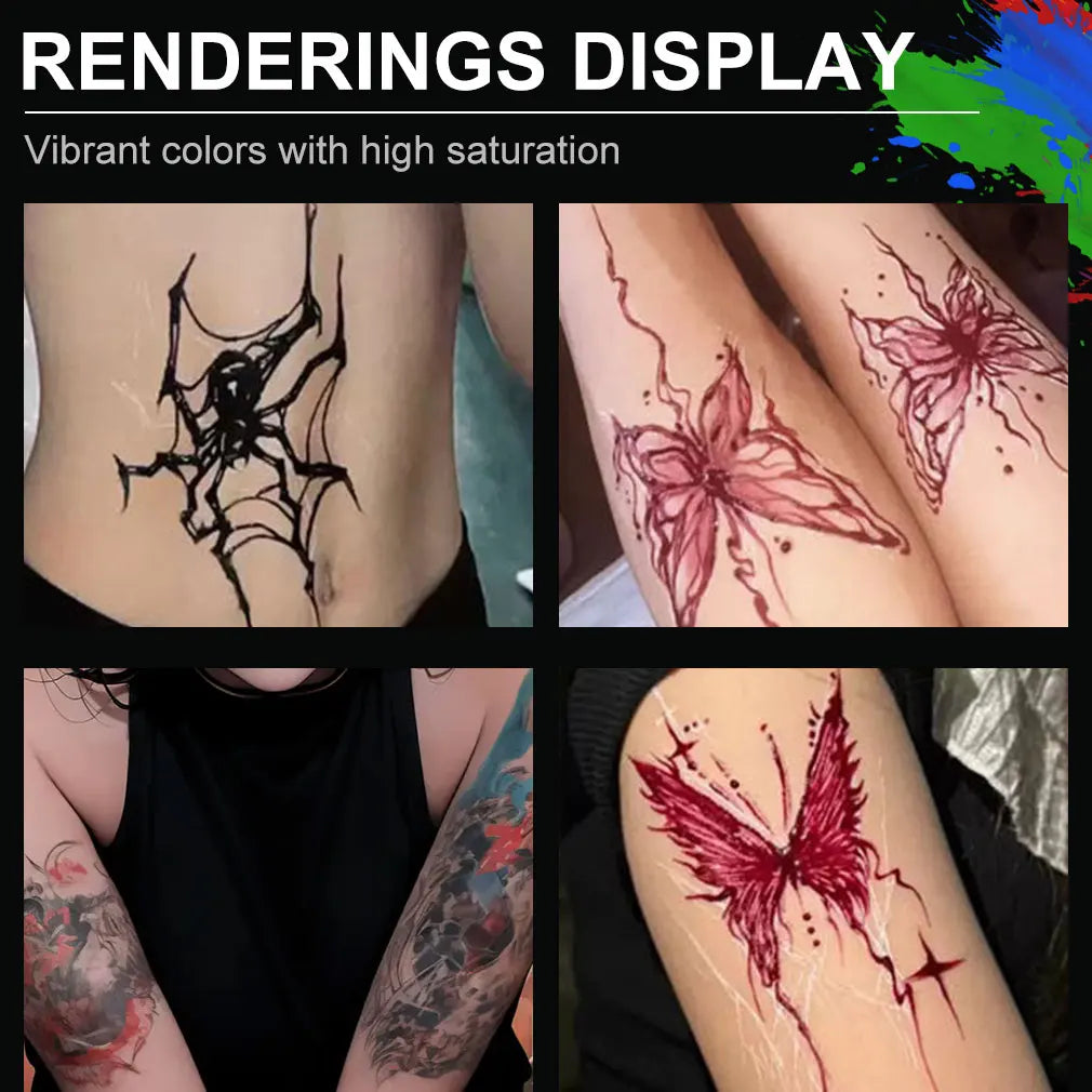 Colorful Henna Tattoo Paste – Plant-Based DIY Body Art Cone
