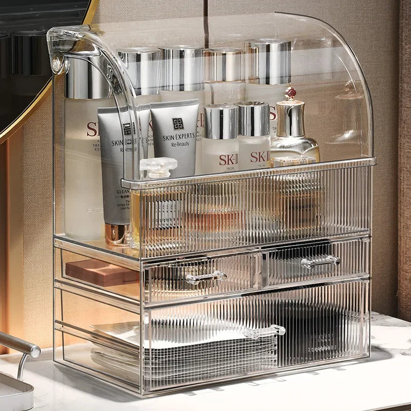 Transparent Acrylic Cosmetics Storage Box – Dustproof Organizer