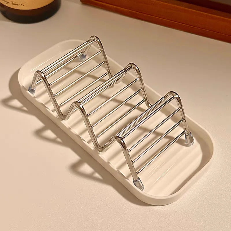 Stainless Steel Soap Rack with Drainage | Bathroom Soap Tray