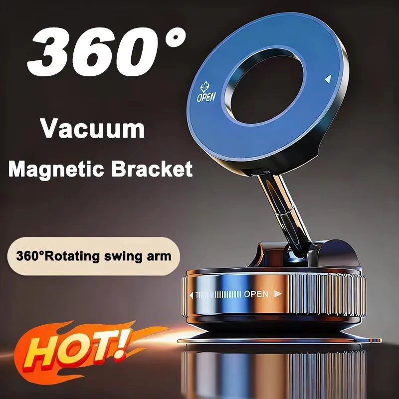 Magnetic Car Phone Holder – 360° Adjustable Suction Cup Mount
