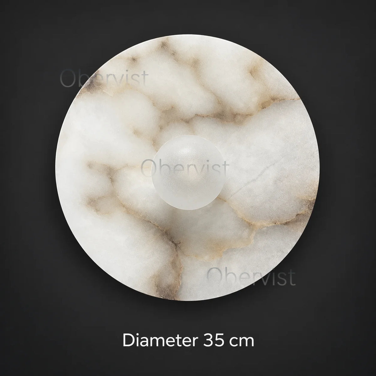 Round Marble Wall Sconce – Modern Stone LED Accent Light