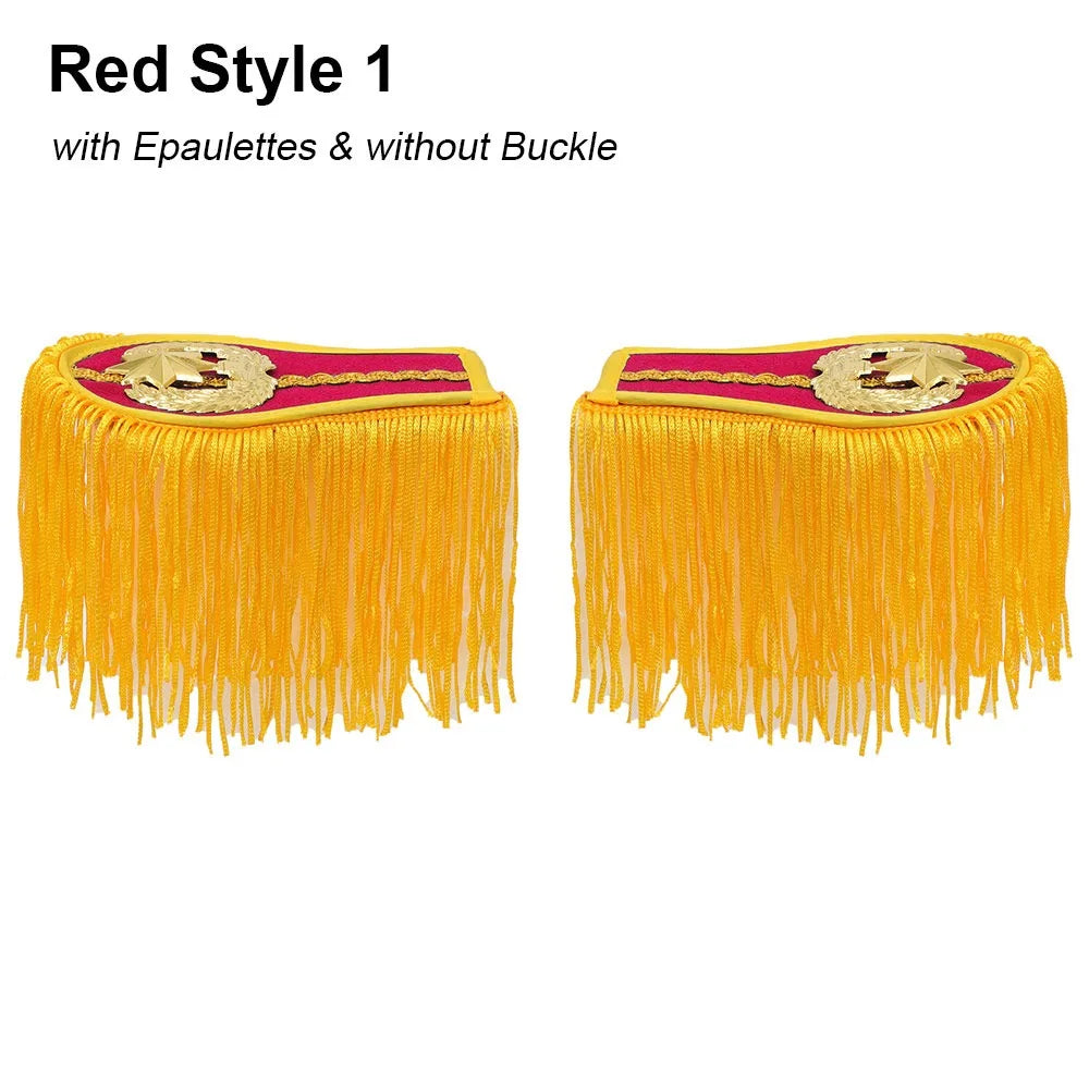 Tassel Fringe Epaulettes Shoulder Pad Brooch with Buckle – 1 Pair