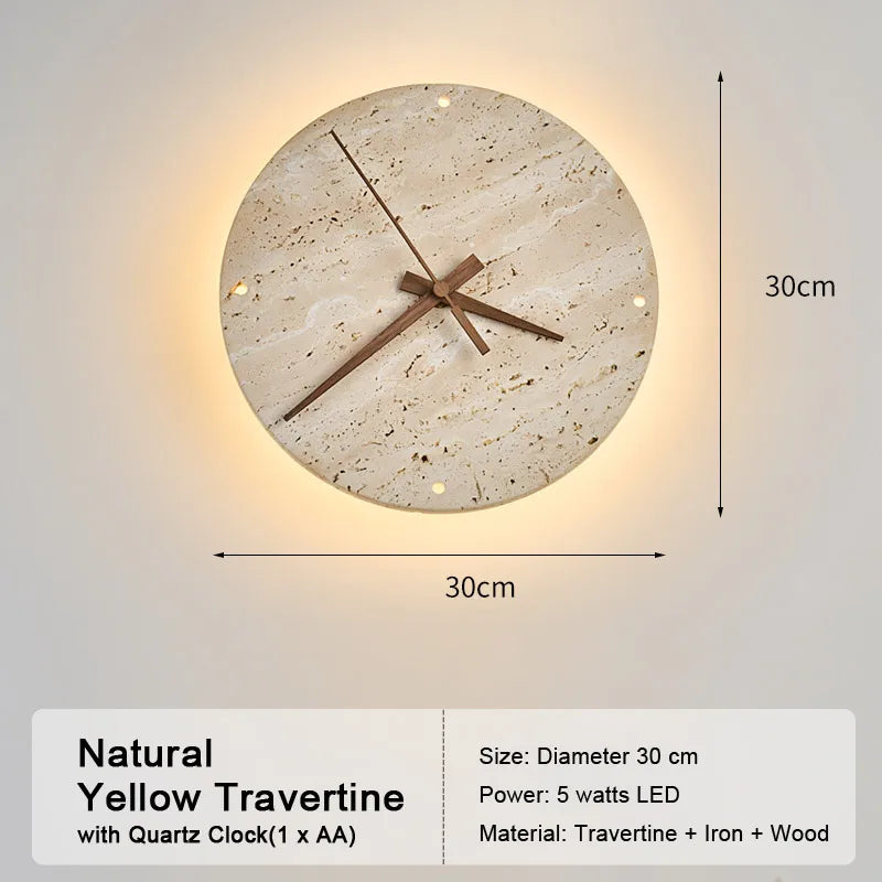 Retro LED Wall Lamp – Natural Yellow Travertine Stone Light