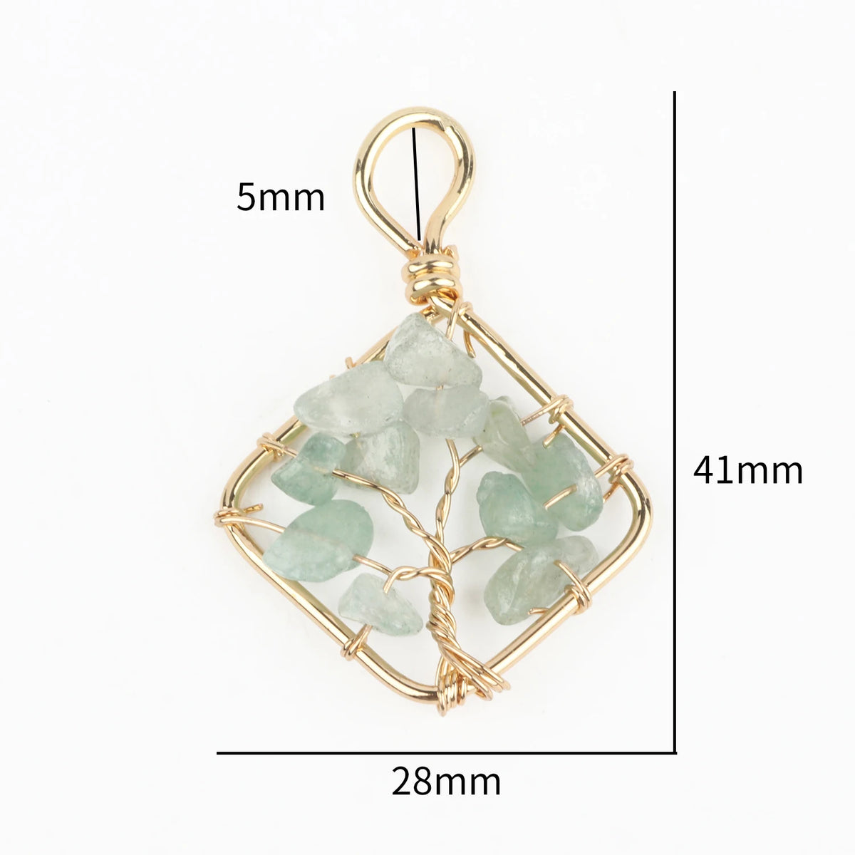 Natural Green Aventurine Stone Pendant Charm | DIY Jewelry
