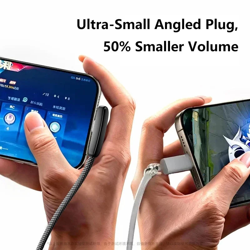 100W USB-A to USB-C 90° Fast Charging Braided Cable | 6A