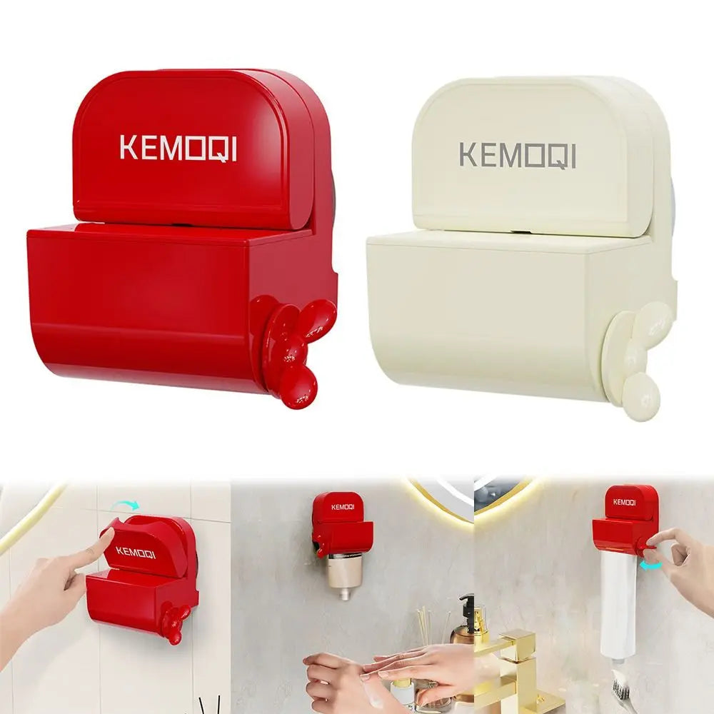 Suction Cup Toothpaste Squeezer & Holder – Punch-Free