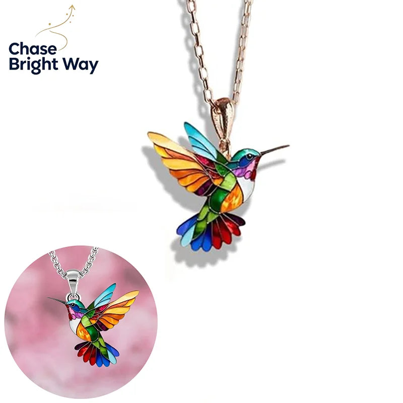 Colorful Hummingbird Pendant Necklace | Alloy Women's Jewelry