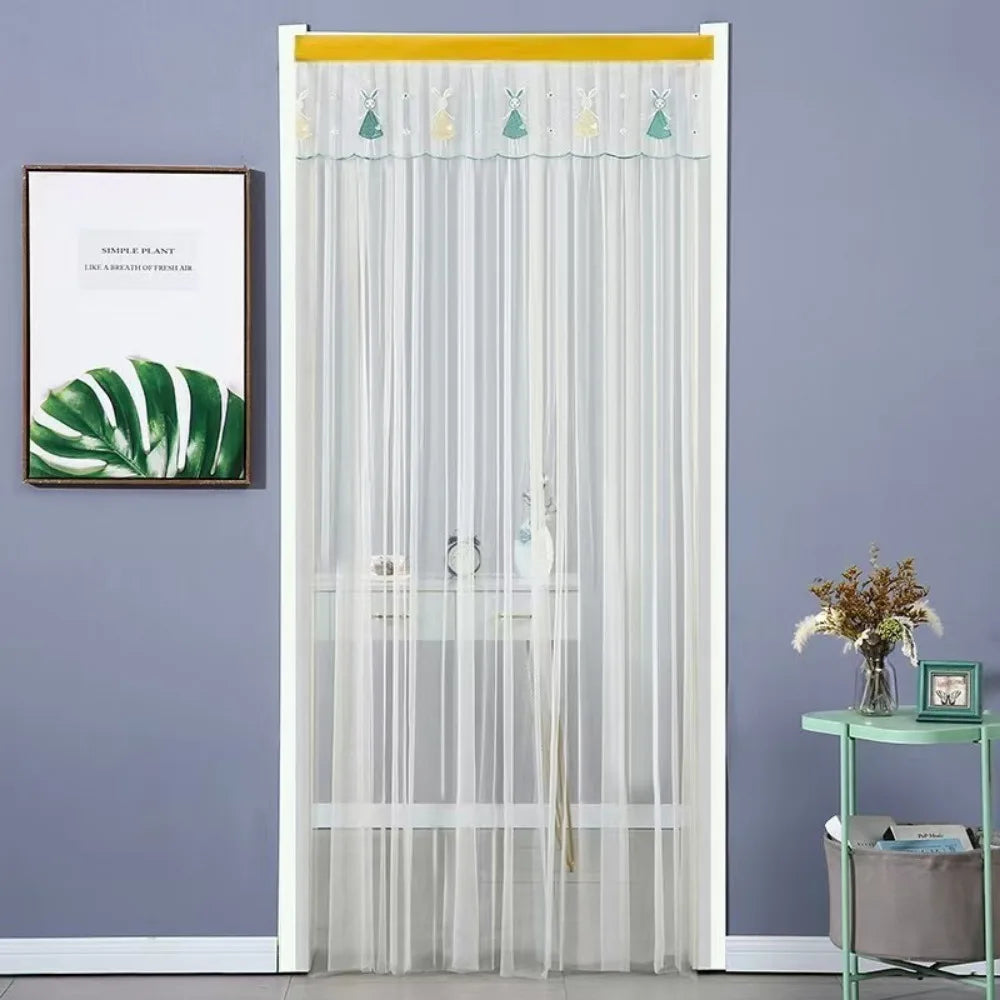 Self-Adhesive Screen Door Curtain – Lace Anti-Insect 100×200cm
