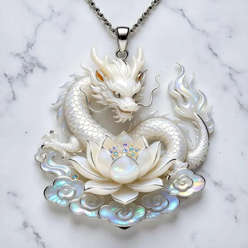 Nine-Tailed Fox Enamel Pendant Necklace | Chinese Mythology