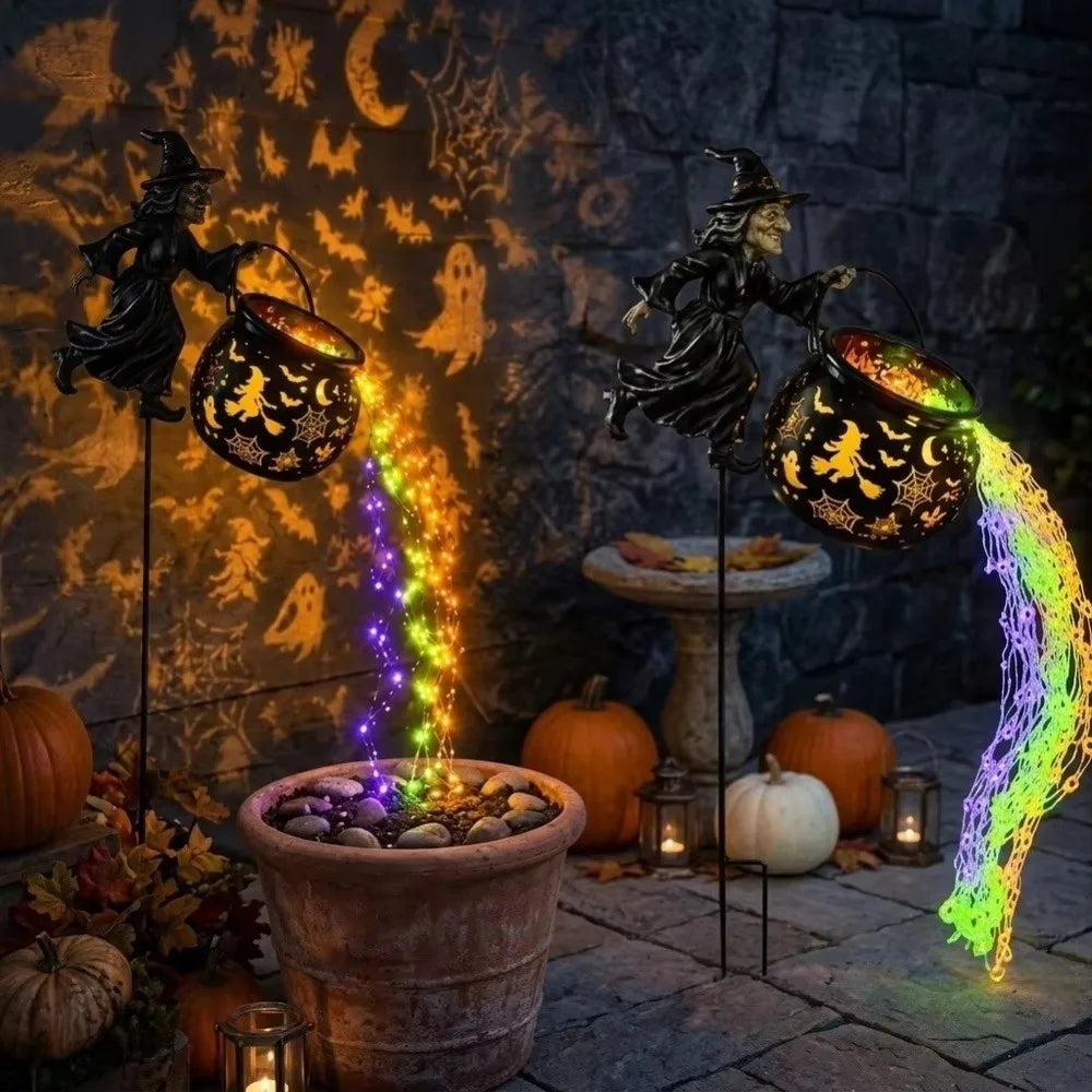 LED Halloween Witch Cauldron Garden Light | Shadow Projection