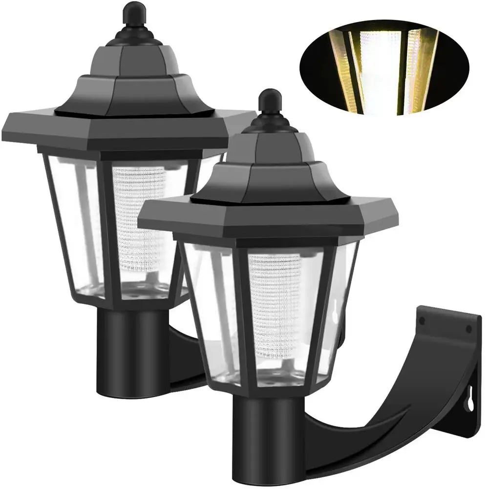 Retro Solar Wall Light IP66 Waterproof Outdoor Garden Lamp