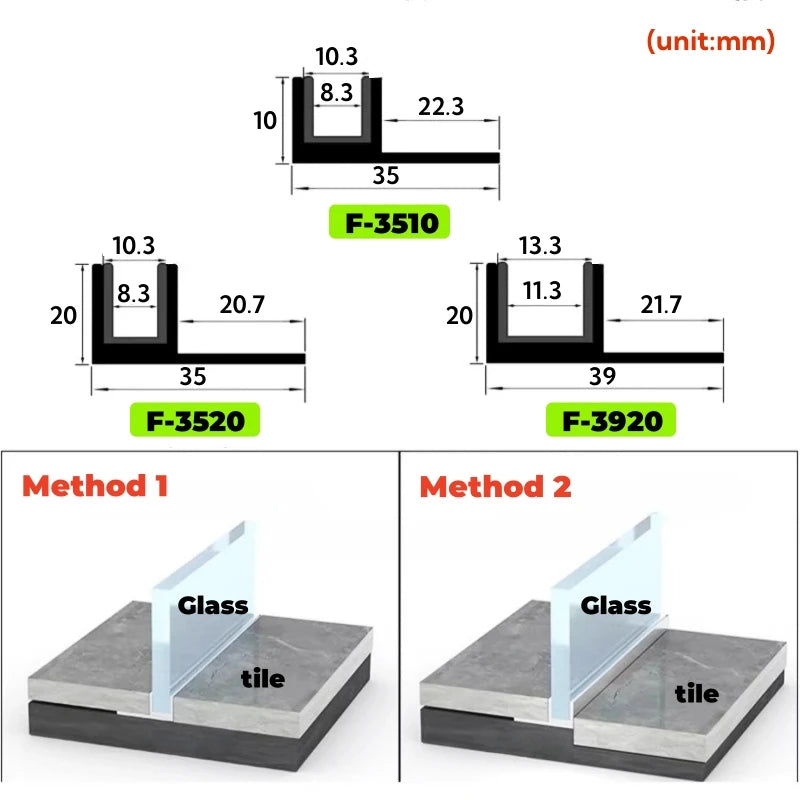 Recessed Bathroom LED Aluminum Profile F/T-Shape Shower Channel