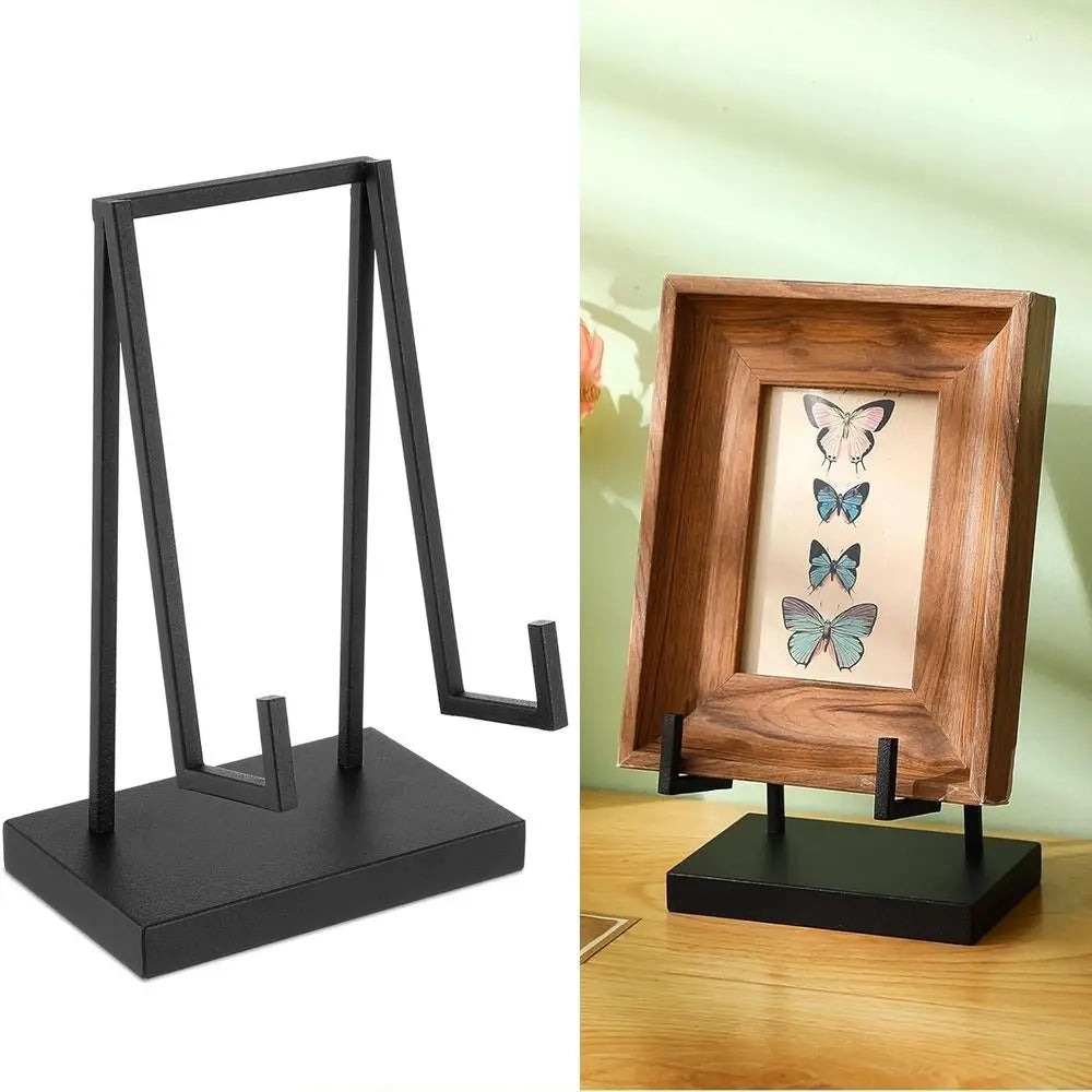 Modern Black Metal Easel Picture Frame Stand – Tabletop Art Display