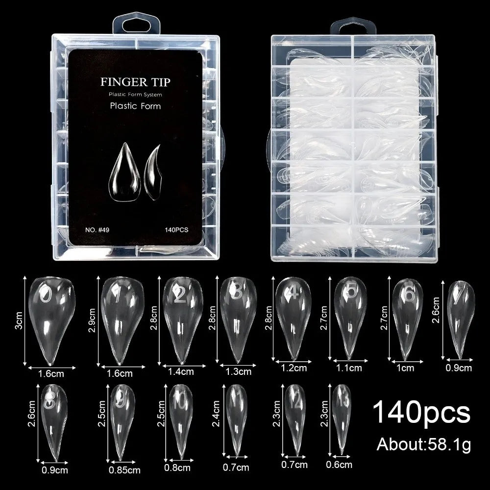 Gel Dual Nail Forms 70/140/150Pcs – 14 Sizes Reusable Molds