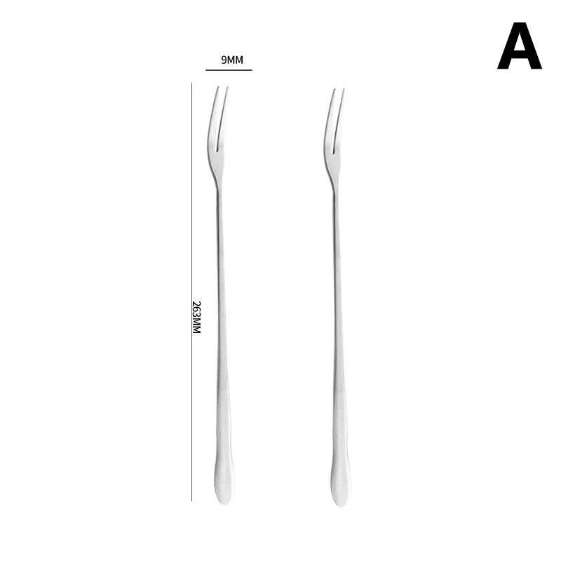 Stainless Steel Pickle Fork & Spoon Set – Long Handle Jar Grabber