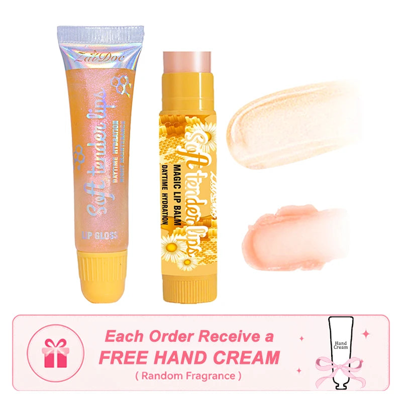 Zaidoc 4 Fruity Flavors Tinted Lip Gloss & Balm Set – 7g Each