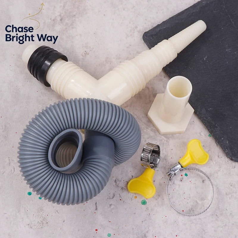 Washer Dryer Drain Tee Adapter with Extended Drain Hose