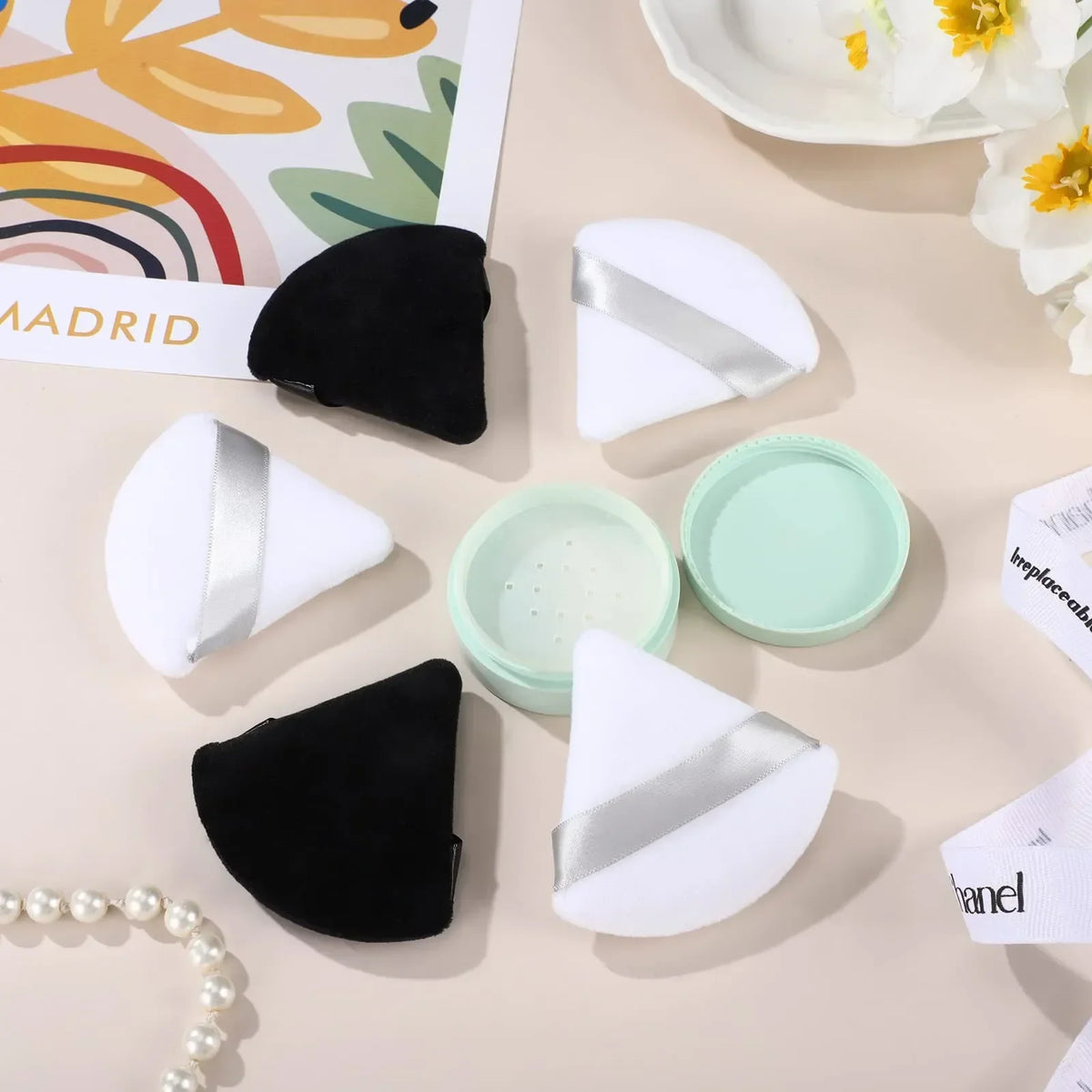 Triangle Velvet Powder Puff Set – Mini Makeup Sponge 10/20 Pcs