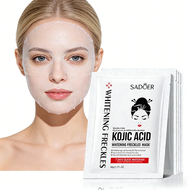 SADOER Kojic Acid Face Sheet Masks – Brightening & Hydrating 5pk