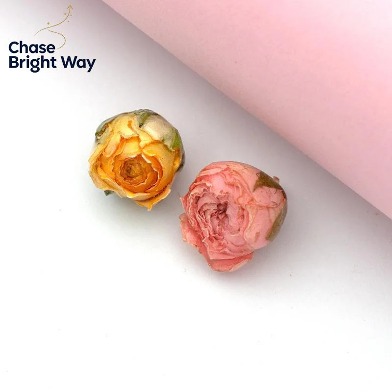 Real Preserved Rose Charms – 2 Pcs DIY Jewelry Making Set